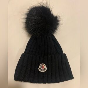 Moncler Wool Beanie with Pom Pom